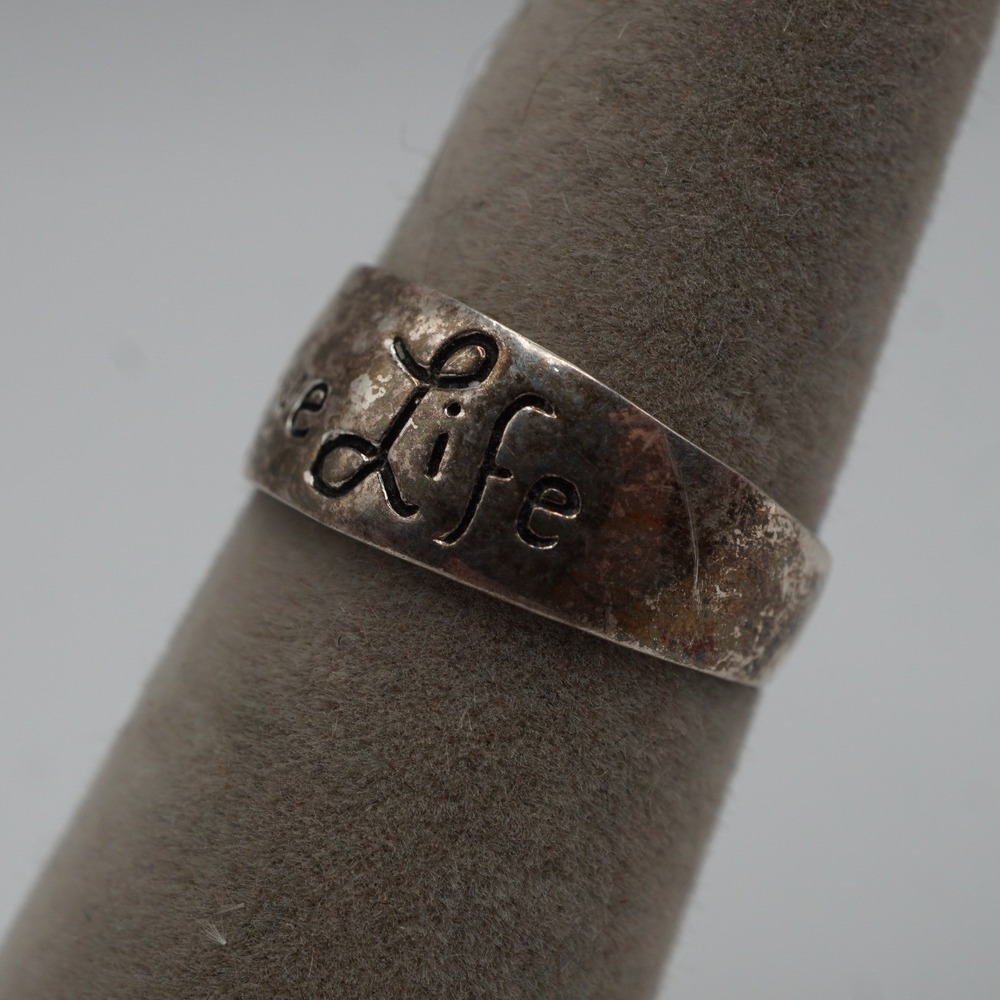 Sterling Silver Love Life Be Brave Engraved Band Ring Size 6.5 925 Inspirational - Picture 3 of 6